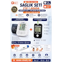 Türkçe Konuşan Dijital Tansiyon Aleti + Şekeri Ölçüm Cihazı + Ateş Ölçer Seti