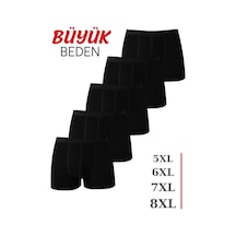 Arma Yıldız Erkek Siyah Büyük Beden Boxer Pamuklu Likralı Yumuşak Ve Esnek Kumaş 5'li Paket Siyah