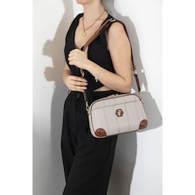 Silver & Polo Silver Polo Bej - Taba Hasır Kadın Çapraz Çanta Sp1094