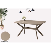 Anka Açılır Mdf Masa Tesla Metal Ayak Mutfak,salon,yemek Odası Masası 80x130 Cm Cappuccino