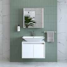 Banos Banyo Roomart Tm7.2 Lavabolu Mat Beyaz Mdf 65 Cm Banyo Dola Mat Beyaz