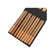 Yeniden Kullanılabilir 5 Çift Sofra El Yapımı Bambu Japon Doğal Ahşap Çubuklarını Suşi Gıda Renkli Ahşap Çatal Kaşık Tk. 56646324