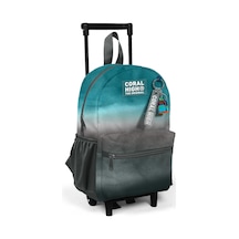 Minik Yuva Çekçekli Sırt Çantası Turkuaz Gri Batik İki Bölmeli 24068