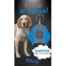 Petjoo 29.Foks Mavi-Gri Qr'lı Köpek Künyesi