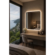 Albus Home İbiza 60x80 Led Aydınlatmalı Dekoratif Banyo Aynası Dokunmatik Buğu Önleyici Çerçevesiz Cam