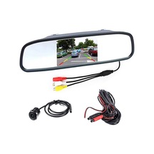 Rg-202 Araba Dikiz Aynası Ekranı 4.3 '' Su Geçirmez Yuvarlak Kamera İle Kamyon Dikiz Aynası Ekranı