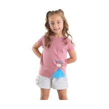 Denokids Tüllü Lily Kız Çocuk Şort Takım Çok Renkli