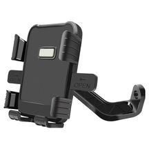 Microcase Motosiklet Telefon Tutucu - Ayna Bağlantılı, 360 Dönebilen Tek Tık Kilitlemeli Sarsıntı Önleyici - Al5743 Siyah