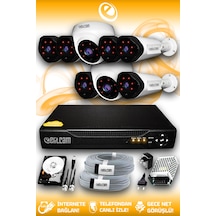 Elitcam 8 Kameralı Uzay 2 İç Kamera Set 320 GB HDD Full HD Gece Görüşlü Güvenlik Kamerası Sistemi