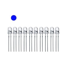 5Mm Şeffaf Mavi Led Paketi - 10 Adet