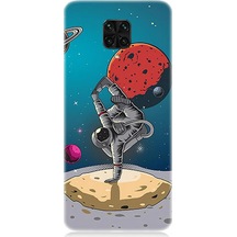 Xiaomi Redmi Note 9 Pro Uyumlu Silikon Kılıf Break Dans Yapan Astronot