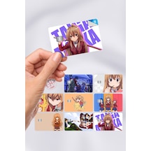 Toradora Kart Kaplama Sticker 8 Adet Çok Renkli