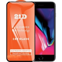 Apple Uyumlu   iPhone 7 Plus Ekran Koruyucu 21D Tam Kaplayan Kavisli