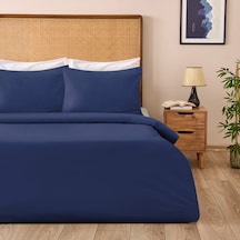 Soft Oxford Yastıklı Tek Kişilik Nevresim Takımı - Lacivert Renkli