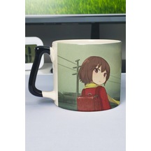 Erased Anime Baskılı Seramik Lüks Kupa 1 Adet Özel Siyah Kulp Dalga Kulp V2d Çok Renkli