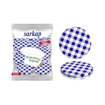 Sarkap Hijyenik Paketli 10 Adet Kavanoz Kapağı - Lacivert Ekose- 82mm Çok Renkli
