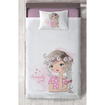 Mekta Home Bebek Ve Çocuk Odası Romantic Girl Desenli Yatak Örtüsü Renkli