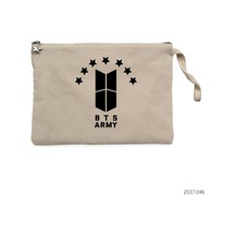 Bts 7 Yıldız Logo Krem Clutch Astarlı Cüzdan / El Çantası