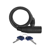 Oxc Anahtarlı Sipral Kilit 600mm/6mm Siyah