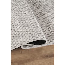 Villadia Home Textile Kaymaz Taban Modern Desen Halı Yolluk Leke Tutmaz Kolay Temizlenir Koridor Salon Yatak Mutfak Odası Vd4038gri Gri