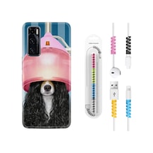 Vivo Y70 Kılıf Kablo Koruyuculu Earring Woman 1363 Siyah