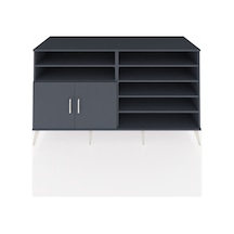 Kronos Konsol 7 Raflı 2 Kapaklı 176x59x99 Antrasit-antrasit/aytaşı Antrasıt/aytası - Antrasıt