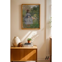Claude Monet Bahçede Kız Çocuk, Ahşap Çerçeveli Duvar Tablosu - Sanatsever Hediyesi