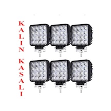 16 Led Kare Çalışma Lambası Kalın Kasa Sis Lambası 6 Adet