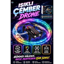 Uzaktan Kumandalı Çember Drone Havada Işık Topuna Dönüşen Dron Siyah Renk Siyah