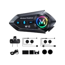 Y12 Motor Kask Kulaklık Rgb Modlu Radyolu Motosiklet Kulaklık 5.3 Bluetooth Intercom