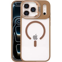 Joko Apple İphone 17 Pro Remim Lensli Magsafe Standlı Kapak - Kahverengi