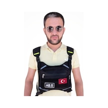 Motorcu Göğüs Çantası Reflektörlü Su Geçirmez Kan Grubu Ab+