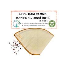 Tr 5 Adet Yıkanabilir, Kumaş Kahve Filtresi No:4 Ağartılmamış%100 Ham Pamuk, Organik, Ekolojik Filtre No:4 No Diğer