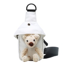 Ayı Kanvas Çapraz Askılı Çanta-beyaz Beyaz