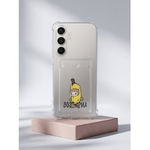 Samsung S25 Fe Boş Yapma Muz Detaylı Kart Bölmeli Şeffaf Telefon Kılıfı Mh-hs8514-4130
