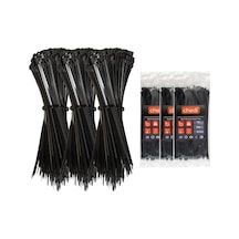 Chedı Kablo Bağları, 25 Cm 300'lü Paket Çok Amaçlı Kullanım, Premium Kalite Siyah Kablo Klipsi