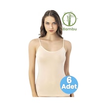 Tezzgelsin Kadın 6'lı İp Askılı Bamboo Atlet Ten Rengi