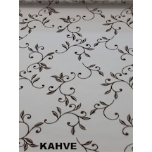 Asyhome Kahve-Krem Sarmaşık Desen Çift Mek. Tül Stor Zebra Perde