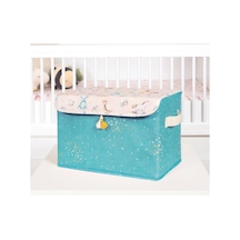 Baby Püsküllü Kapaklı Kutu Düzenleyici Çok Amaçlı Organizer Kutu Maxi Boy Yeşil 04232