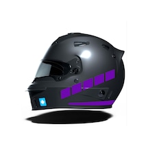 Şerit Tasarımlı Patlıcan Moru Motosiklet Kask Sticker Çınar Extreme