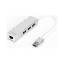 Digitus 3 Port Usb 3.0 Hub & Usb 3.0 Gigabit Ethernet Adaptörü Da
