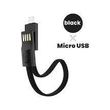 Olaf2.1a Anahtarlık Şarj Kablosu - Iphone Uyumlu Huawei Samsung Xiaomi Hızlı Şarj Ve Veri Aktarımıblack90 Cm