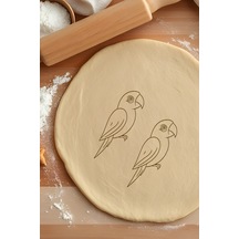 Papağan Kurabiye Kalıbı, Hamur Şekillendirici, Bisküvi Kalıbı, Kolay Kesim Ucu Beyaz