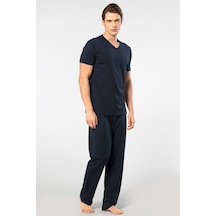 Cacharel Erkek 2192/lacivert Kısa Kollu Modal Pijama Takımı Lacivert