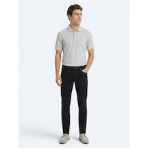 Kip Gri Çizgili %100 Pamuk T-shirt