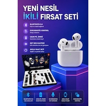 3.nesil Tws Bluetooth Kulaklık Bluetooth Bağlantılı Akıllı Saat Amoled Ekran Plastik Hasır Kordon - Lisinya