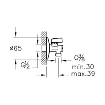 Filtreli Ara Musluk A45254, Krom, 2 Adet