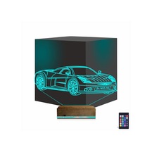 Luvivia Spor Araba Chevrolet Kişiye Özel 3d Lamba - Masa Gece Lambası Şeffaf