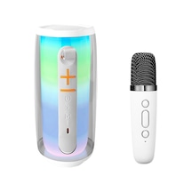 Pluse 6 Mikrofonlu Rgb Kablosuz Hoparlör - Beyaz