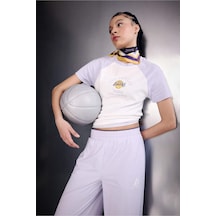 Defacto Nba Los Angeles Lakers Slım Fıt Pamuklu Kısa Kollu Tişört G0685ax26sper105 Ekru-er105